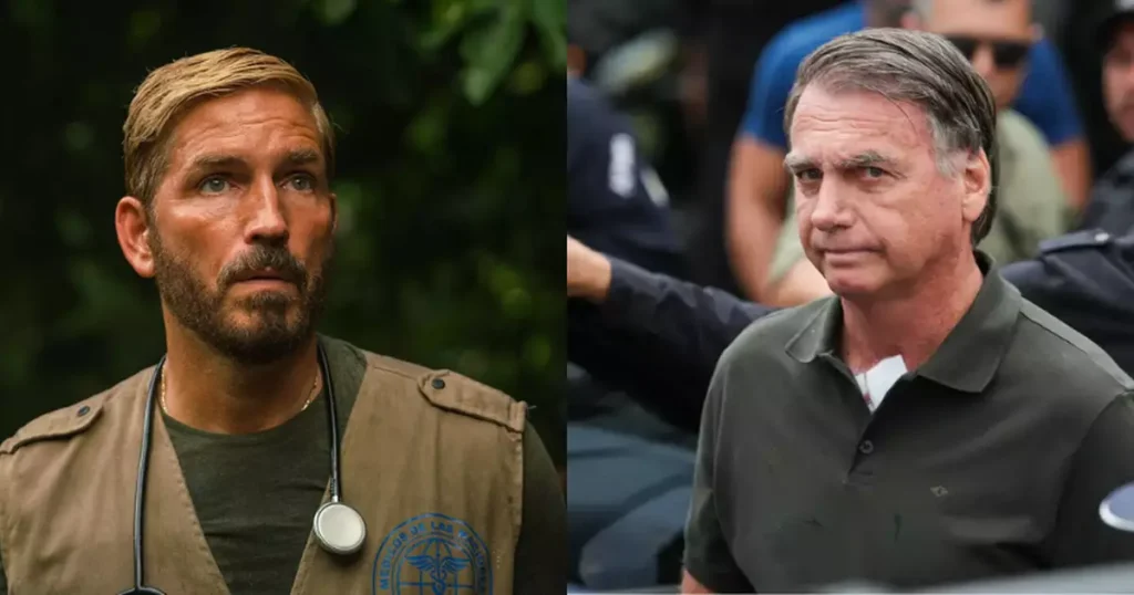 Filme sobre Jair Bolsonaro divulga imagem com Jim Caviezel