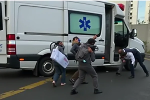 Ambulância bate em poste e mata paciente; 3 feridos